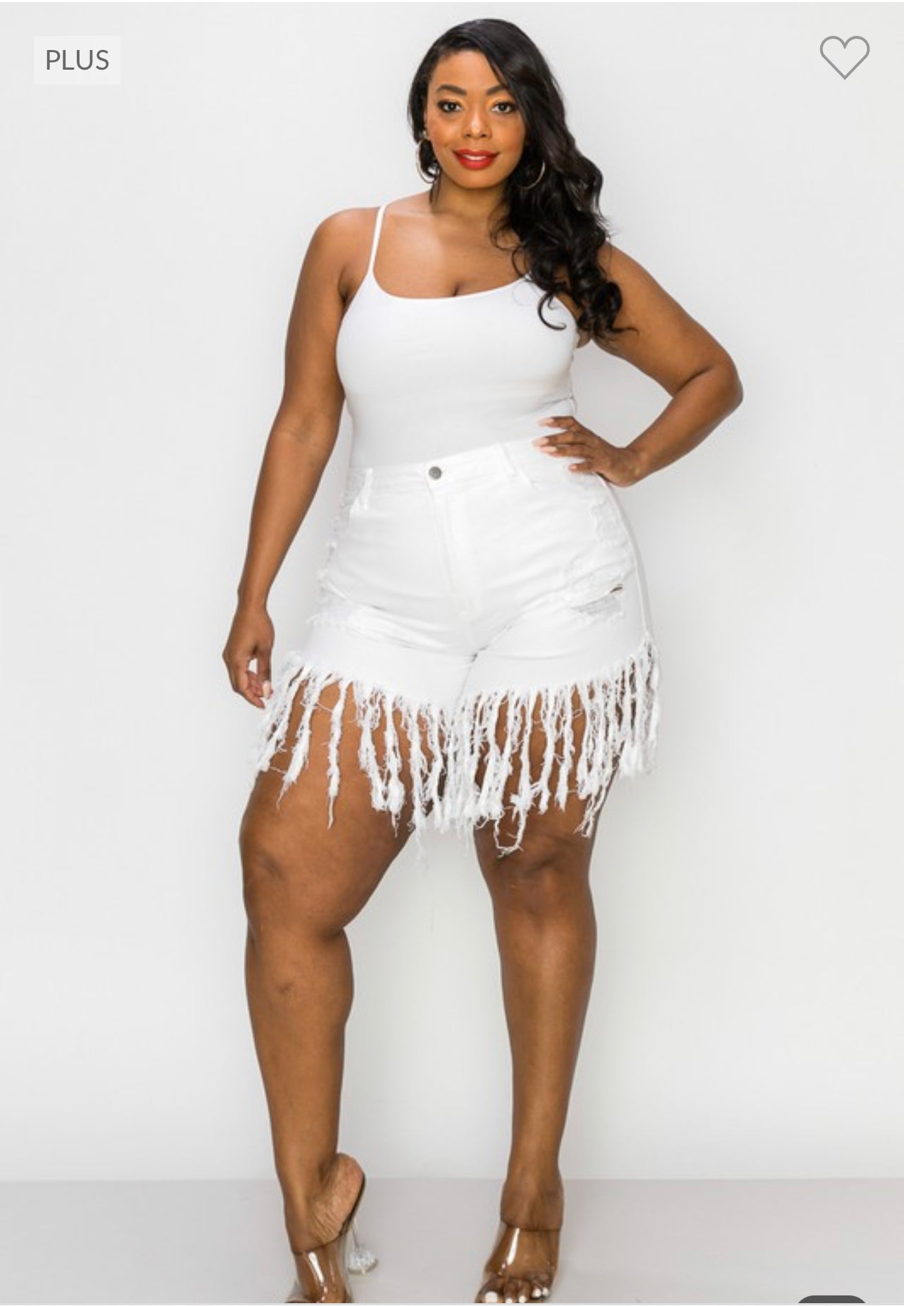 White fringe clearance shorts