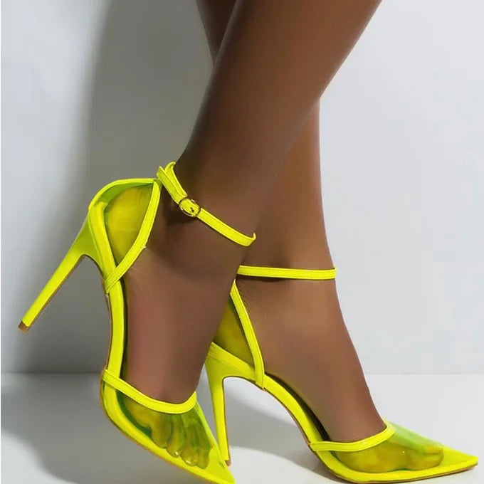 Fashion lime neon heels