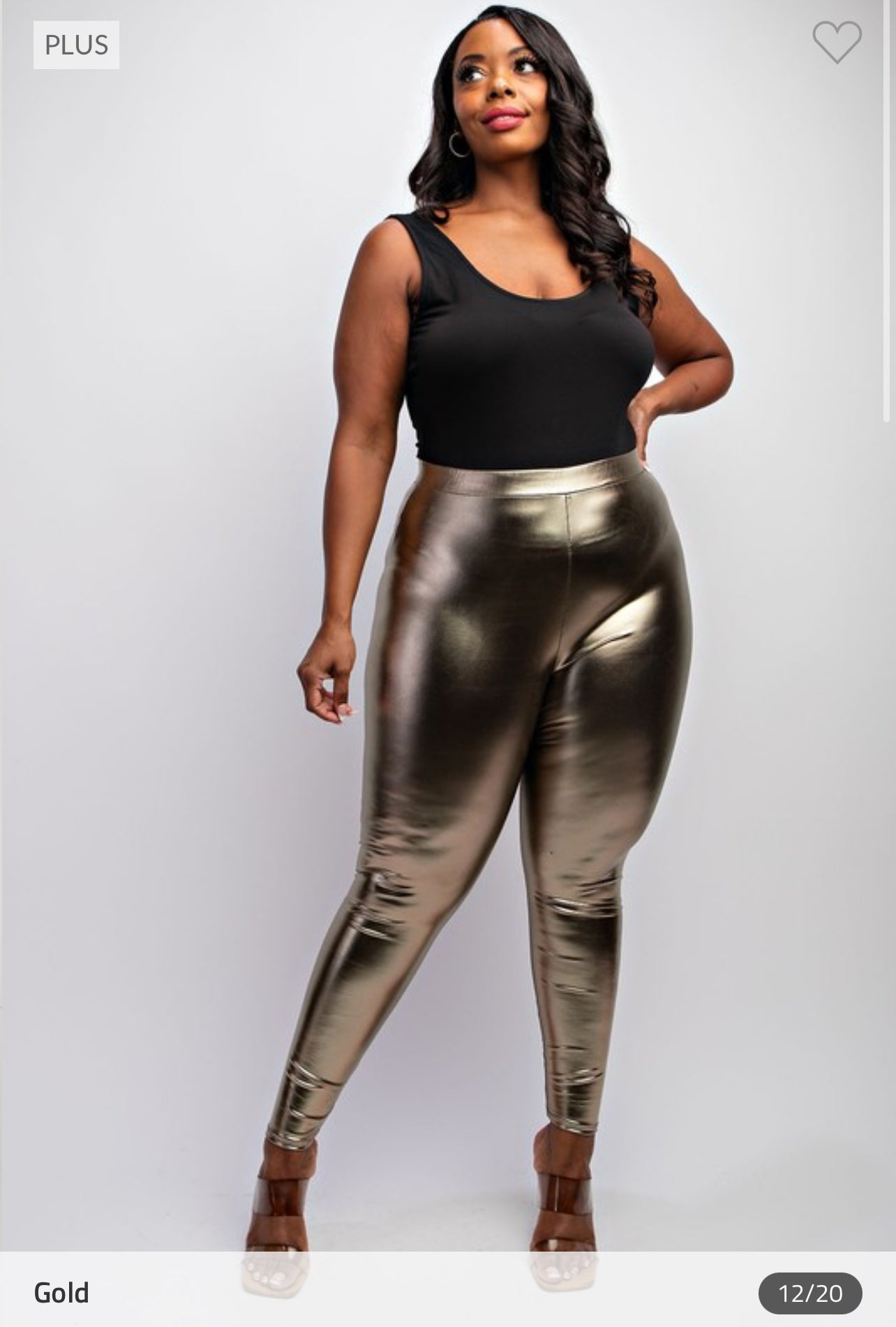 Plus size gold metallic leggings best sale