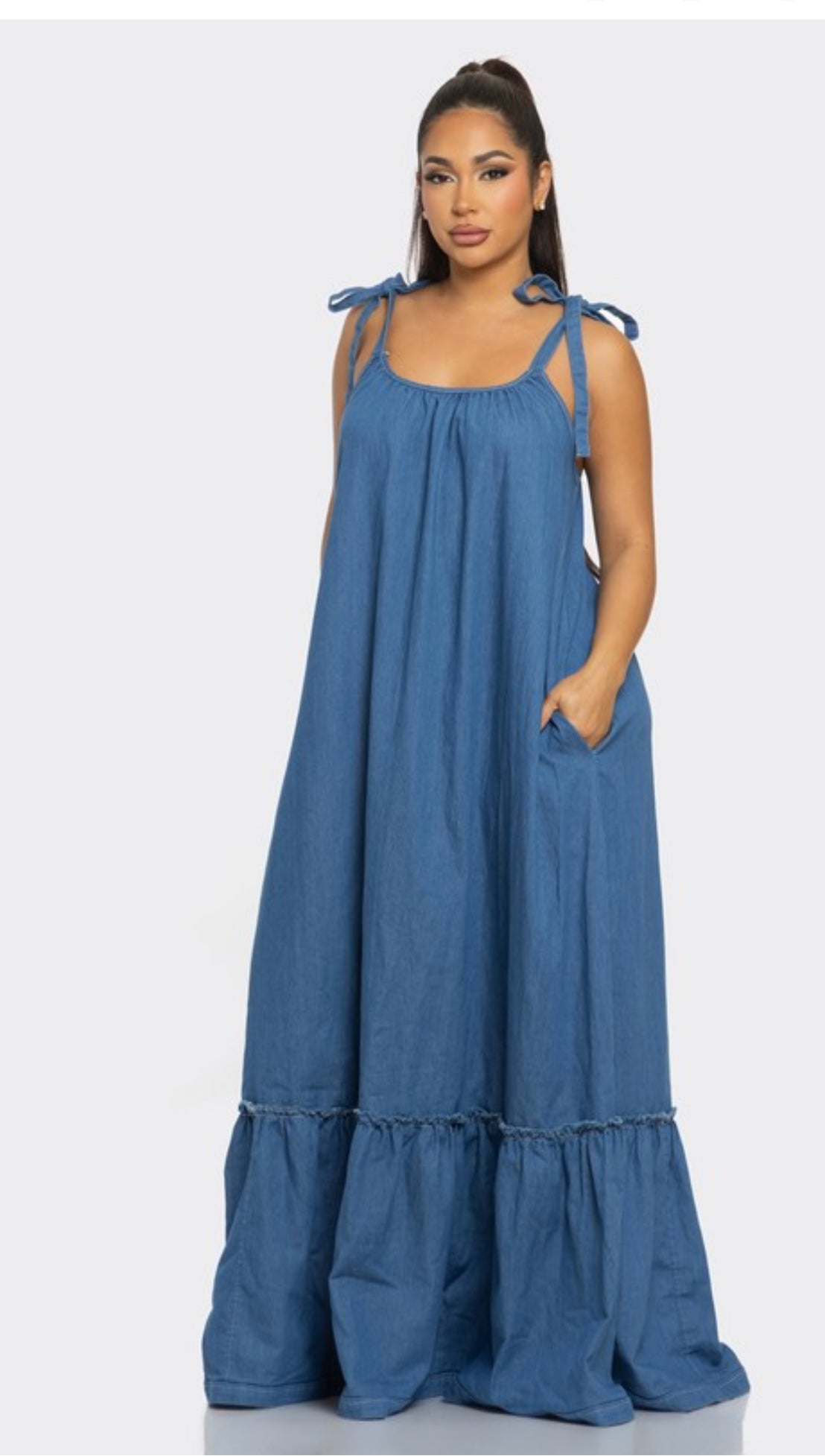 Sheree Denim Maxi Dress