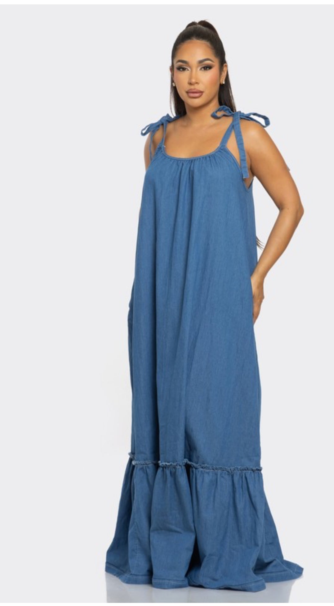 Sheree Denim Maxi Dress