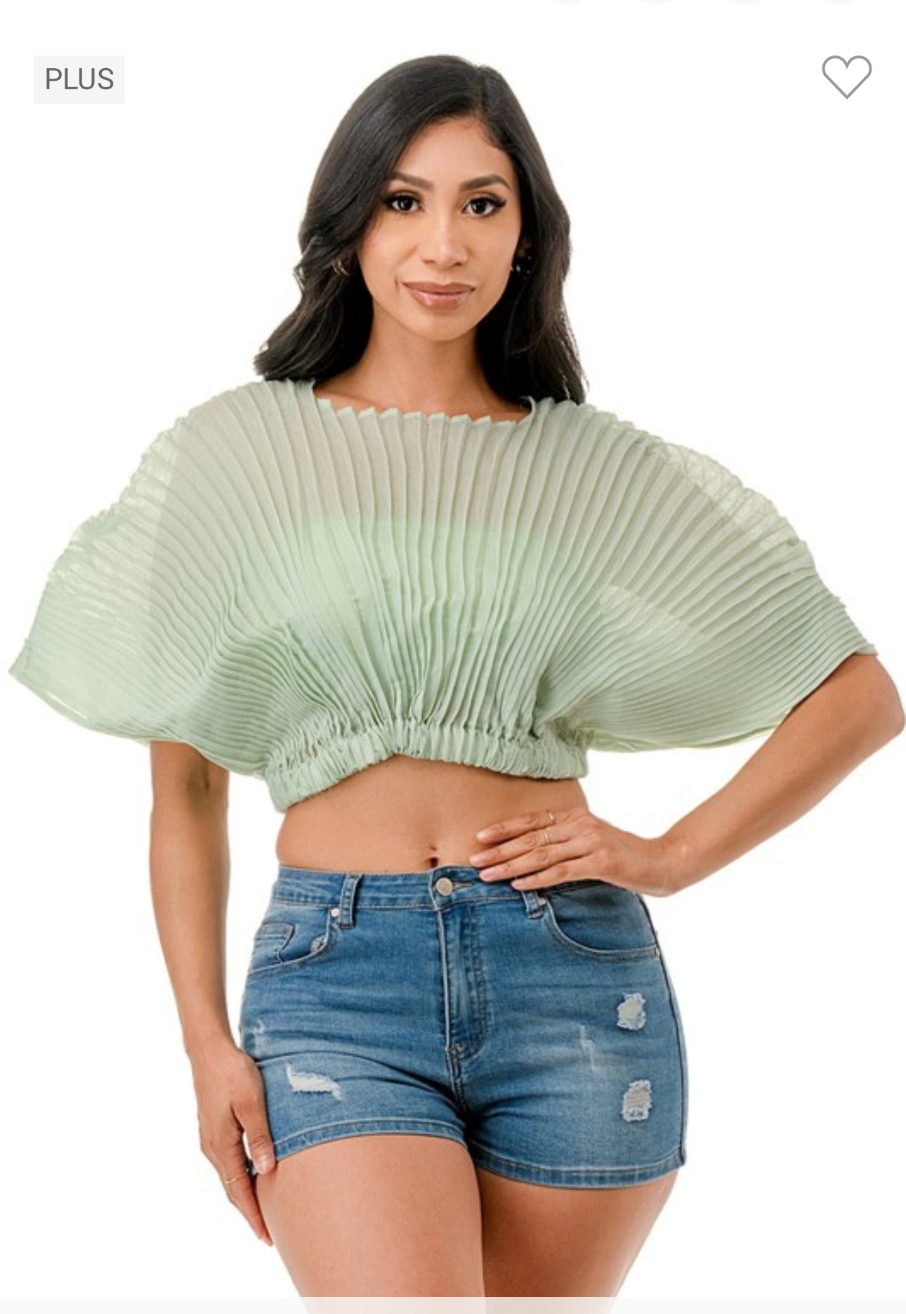 Fan Me Down Pleated Crop Top