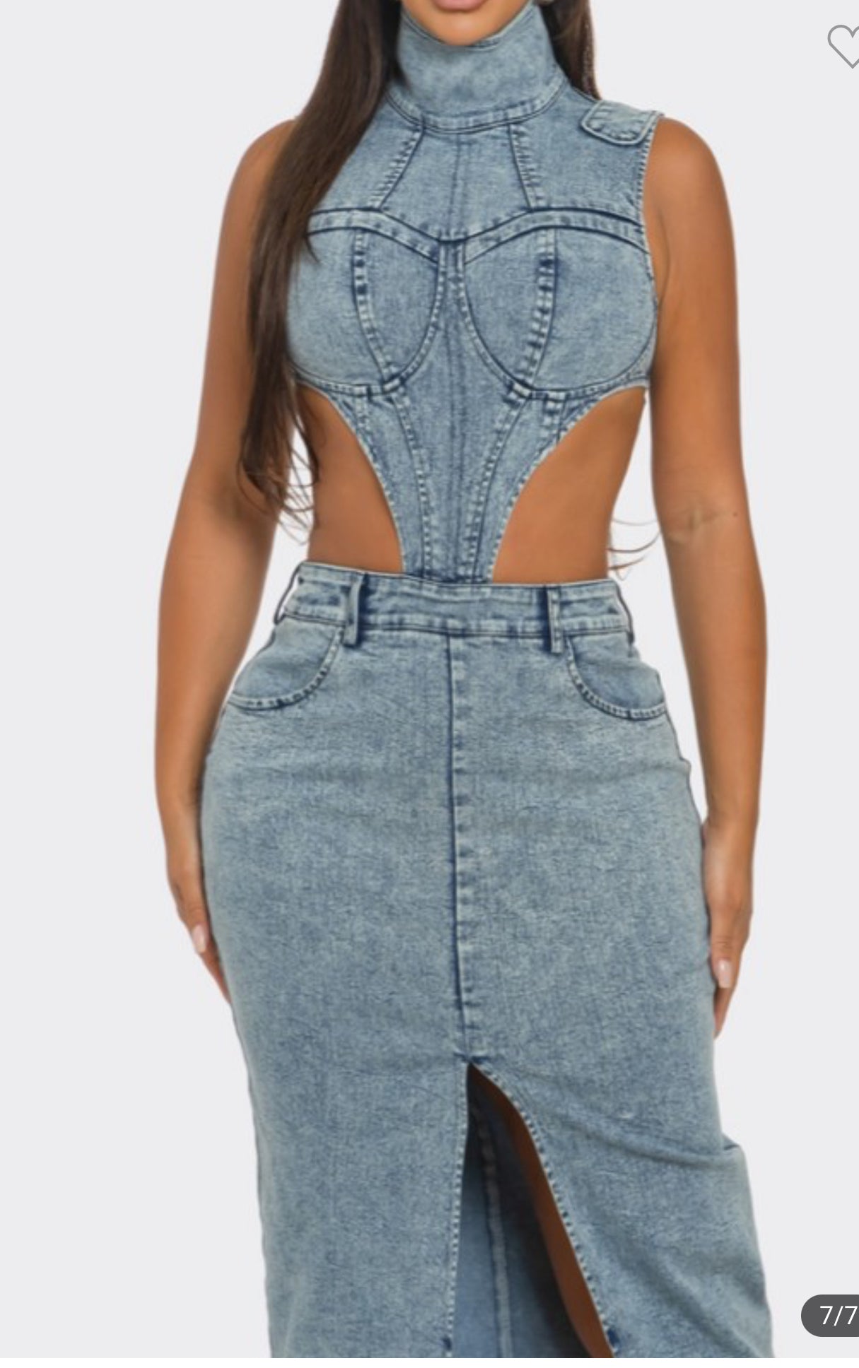 Rose’ Peekaboo Denim Dress