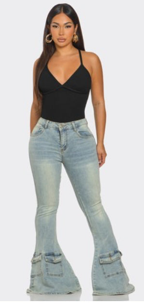 Halle Flare Pocket Jeans