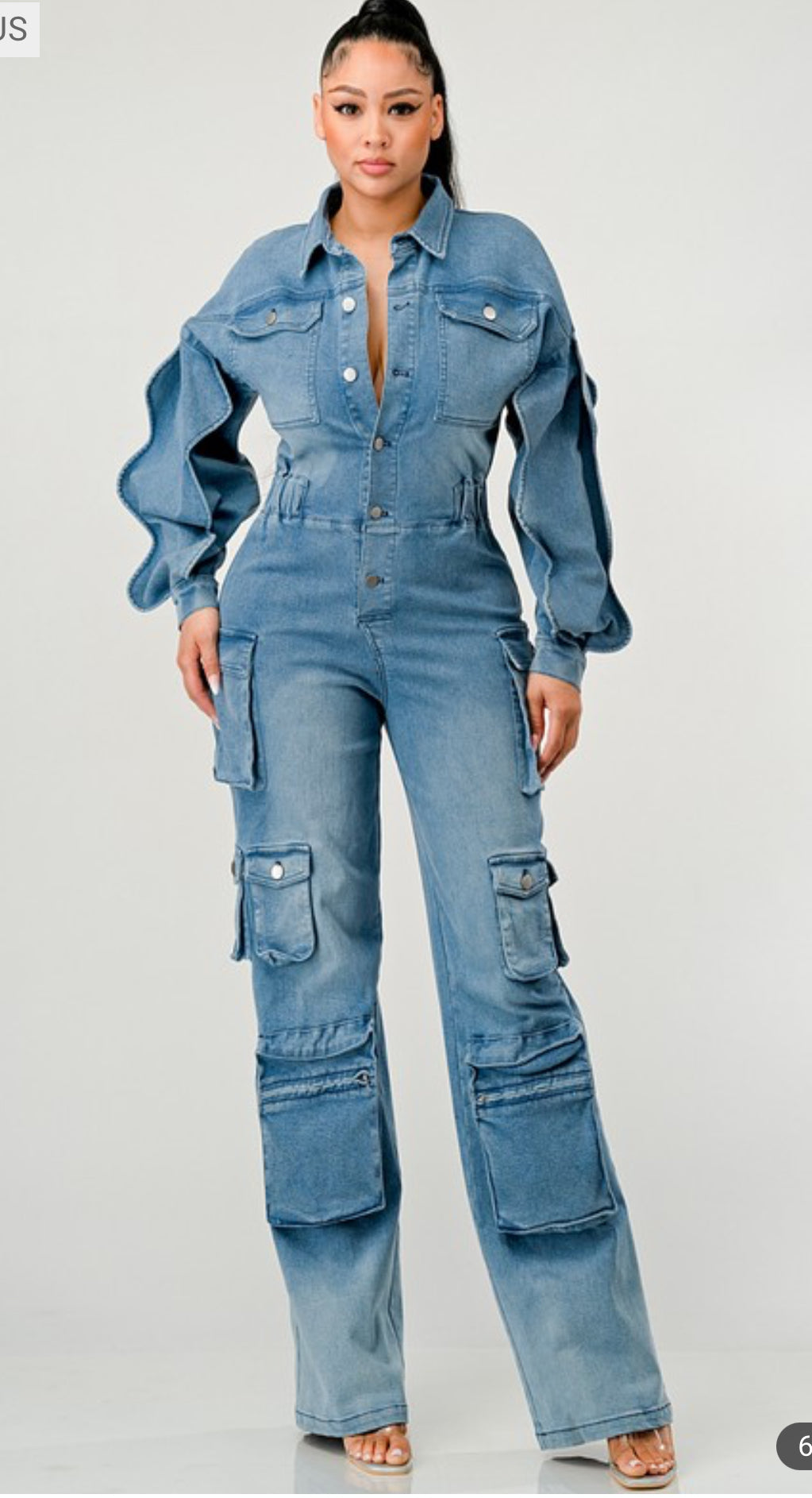 Gia Denim Cargo Jumpsuit