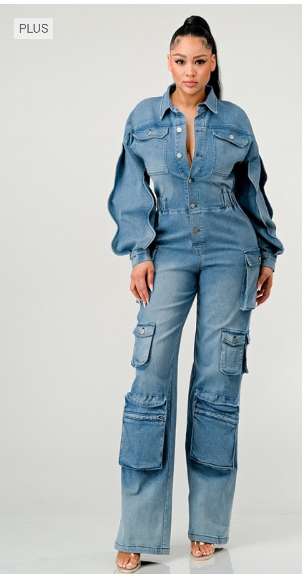 Gia Denim Cargo Jumpsuit