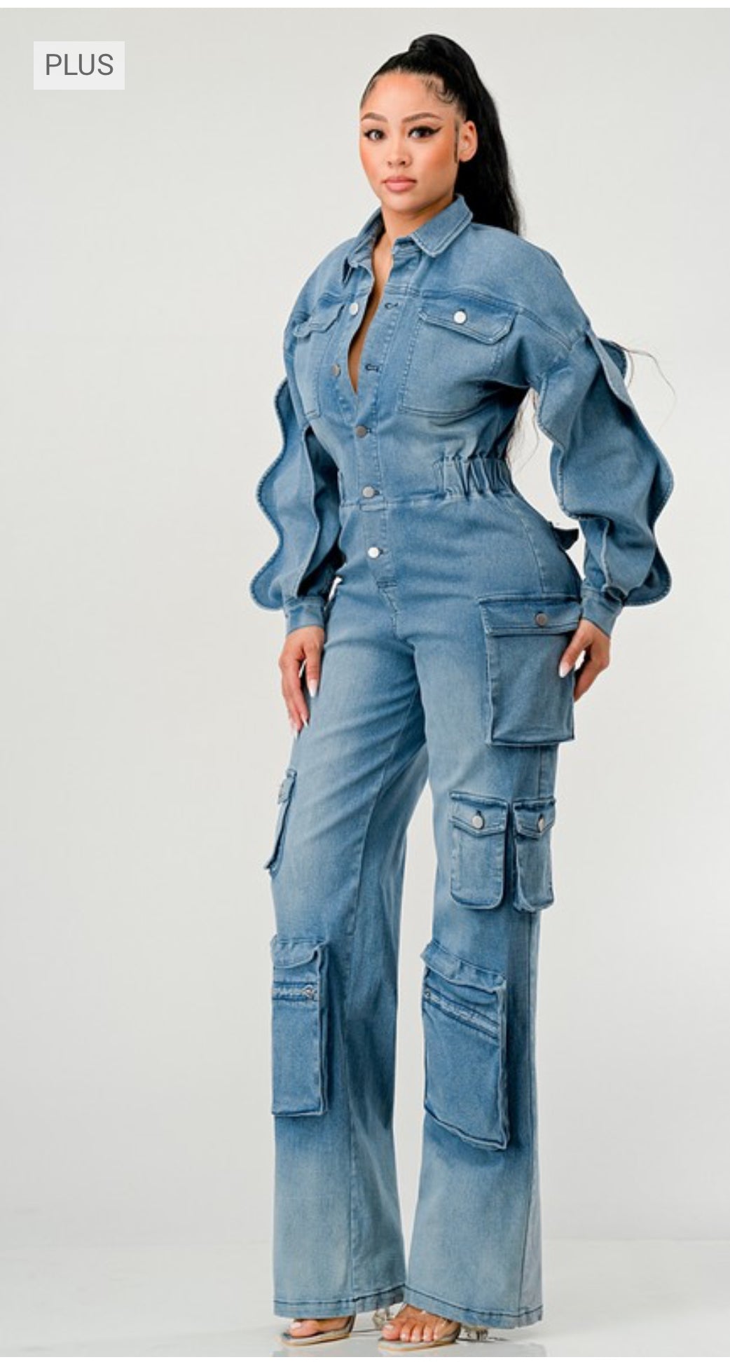 Gia Denim Cargo Jumpsuit