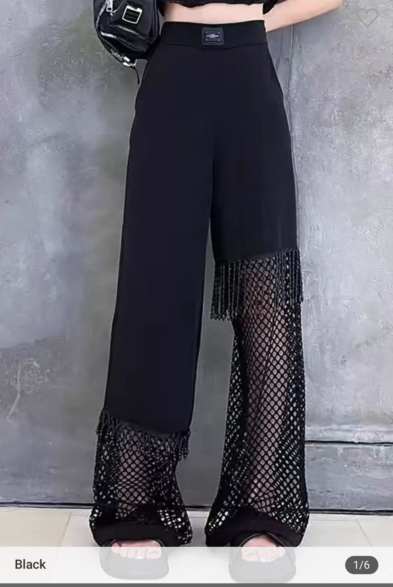 Mi' Amor Net Black Slacks