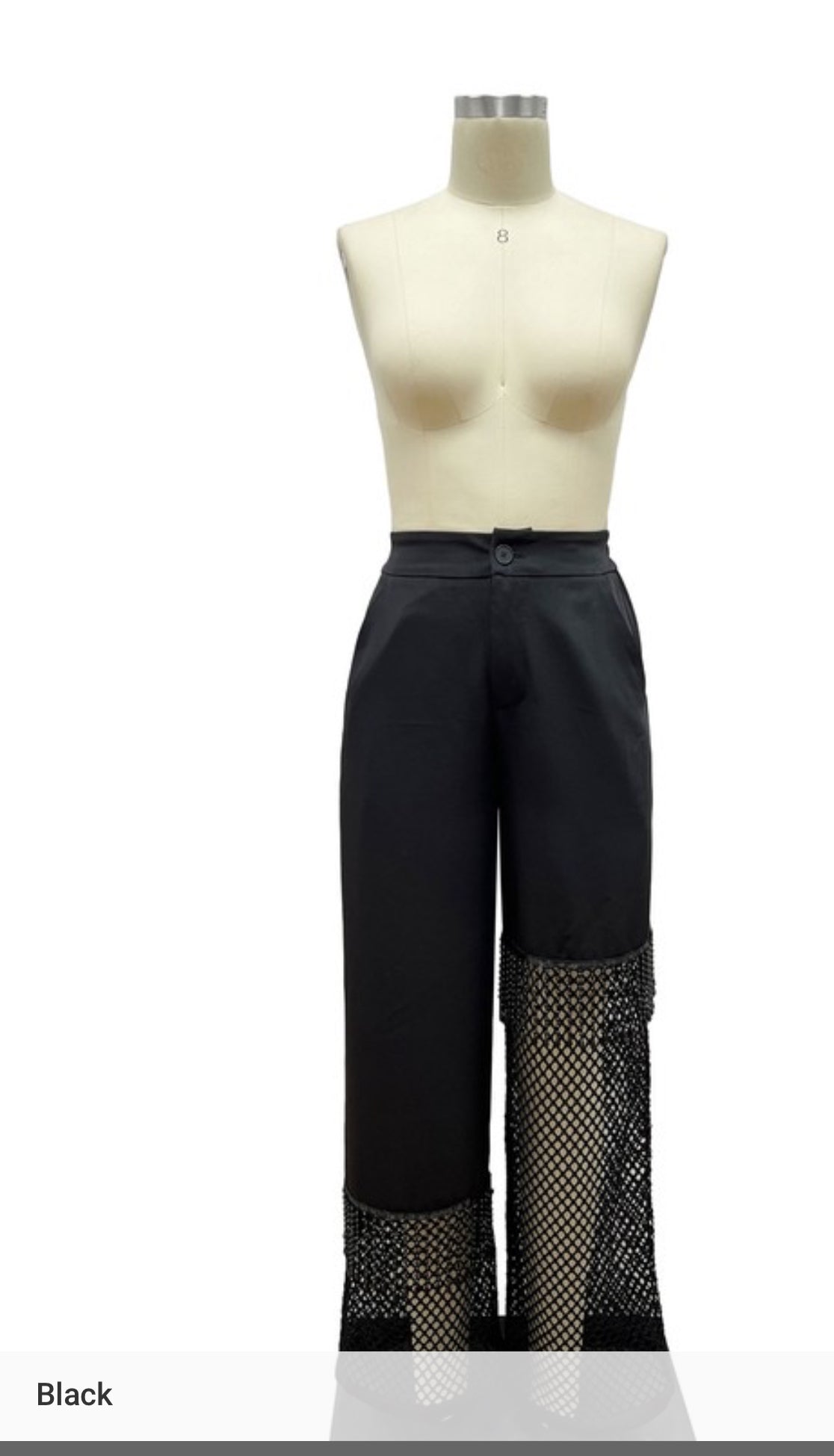 Mi' Amor Net Black Slacks