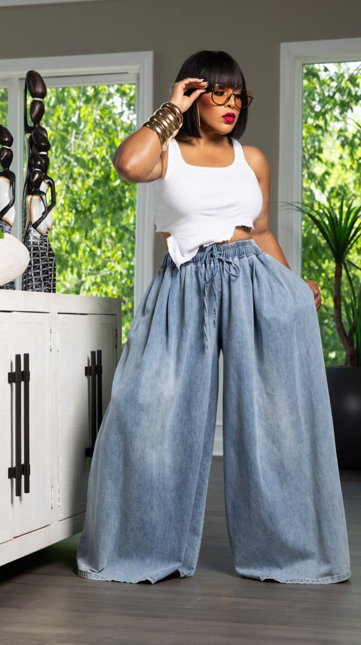 Jada Wide Leg Denim Pants