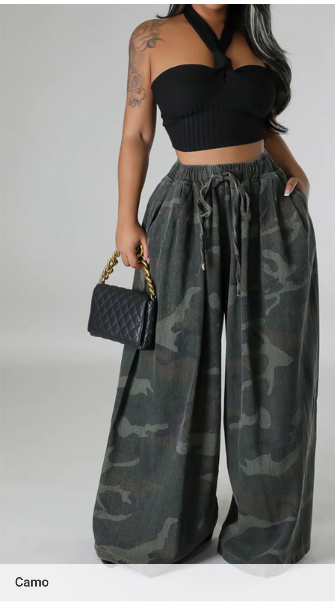 Camo Wide Leg Pants