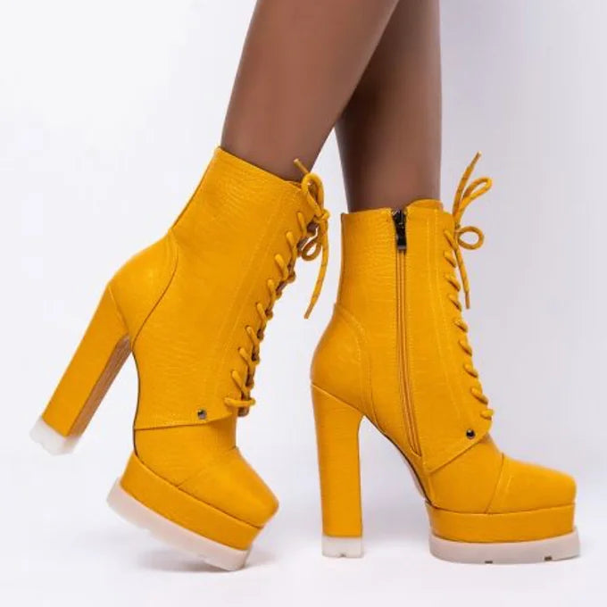 Buy Cape RobbinMonaLisa Combat Boots for Women, Platform Boots with Chunky  Block Heels, Womens High Tops Boots Online at desertcartINDIA